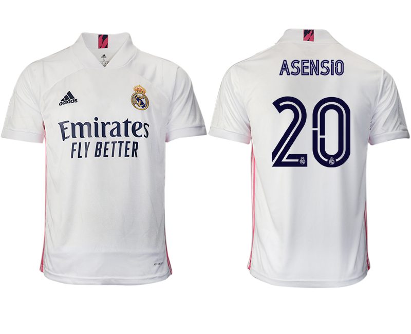 Men 2020-2021 club Real Madrid home aaa version #20 white Soccer Jerseys